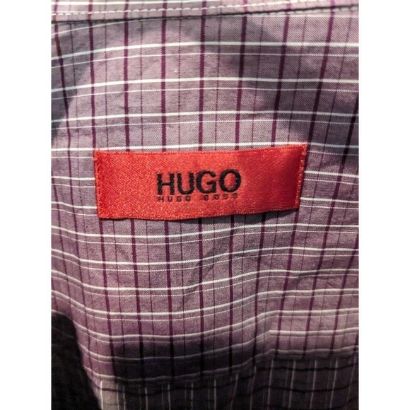 Hugo Boss Check Design Sharp Fit‎ Long Sleeve Button Shirt MENS SZ 16.5 35/36 - Picture 3 of 5